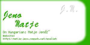 jeno matje business card